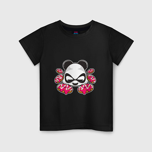 Детская футболка Пончики панды / Черный – фото 1
