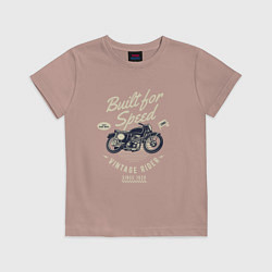 Футболка хлопковая детская Vintage Moto, цвет: пыльно-розовый