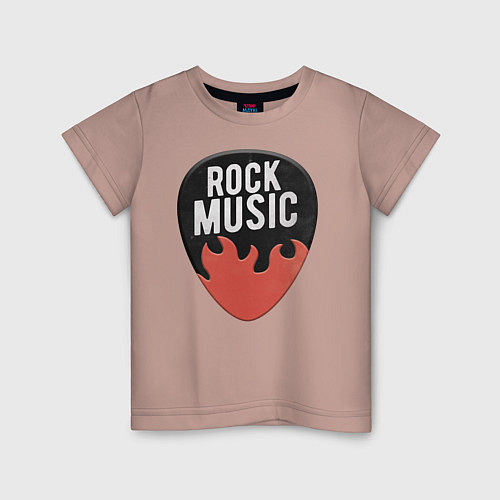Детская футболка Рок Музыка Медиатор / Пыльно-розовый – фото 1