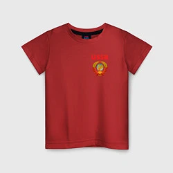 Футболка хлопковая детская USSR логотип, цвет: красный