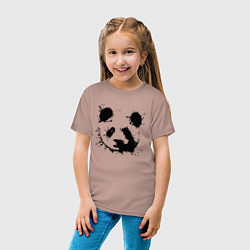 Футболка хлопковая детская Прикольный панда - клякса, цвет: пыльно-розовый — фото 2
