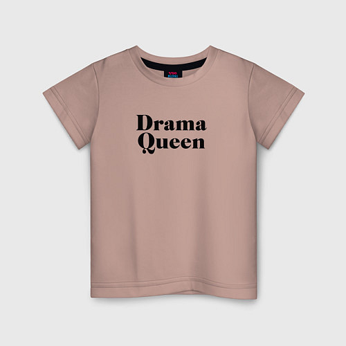 Детская футболка Надпись Drama Queen / Пыльно-розовый – фото 1