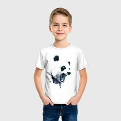 Футболка хлопковая детская Свирепый панда - ярость, цвет: белый — фото 2