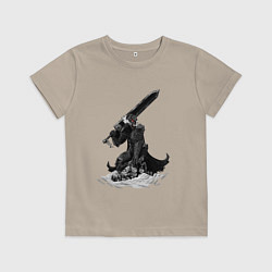 Футболка хлопковая детская Berserk the Black Swordsman, цвет: миндальный