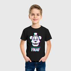 Футболка хлопковая детская FNAF в стиле glitch и баги графики, цвет: черный — фото 2