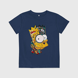 Футболка хлопковая детская Cyber-Bart - Simpsons family, цвет: тёмно-синий