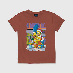 Футболка хлопковая детская Мардж Симпсон испекла новогоднее печенье, цвет: кирпичный