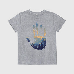 Футболка хлопковая детская Отпечаток ладони Кратоса, цвет: меланж