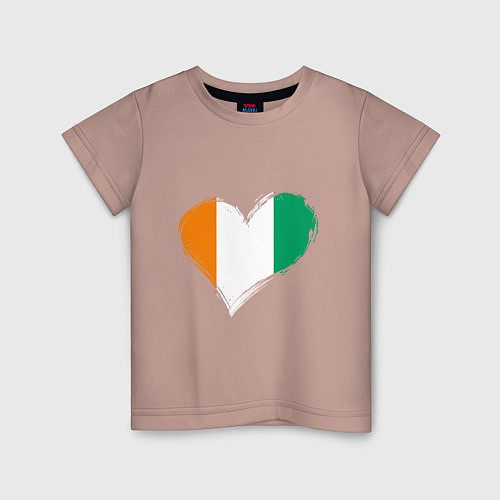 Детская футболка Сердце - Ирландия / Пыльно-розовый – фото 1