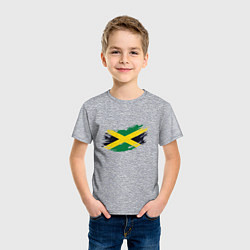 Футболка хлопковая детская Jamaica Flag, цвет: меланж — фото 2