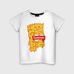 Футболка хлопковая детская Bart Simpson - Summer, цвет: белый