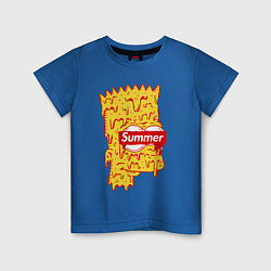 Футболка хлопковая детская Bart Simpson - Summer, цвет: синий