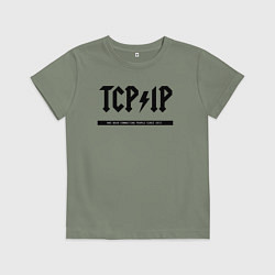 Футболка хлопковая детская TCPIP Connecting people since 1972, цвет: авокадо
