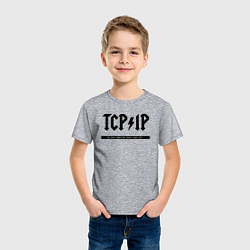 Футболка хлопковая детская TCPIP Connecting people since 1972, цвет: меланж — фото 2