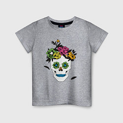 Футболка хлопковая детская Sugar skull, цвет: меланж