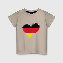 Футболка хлопковая детская Сердце - Германия, цвет: миндальный