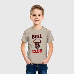 Футболка хлопковая детская Bull Bitcoin Club, цвет: миндальный — фото 2