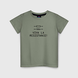 Футболка хлопковая детская Viva la resistance, цвет: авокадо