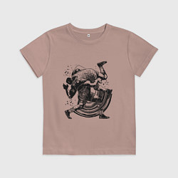 Футболка хлопковая детская Борьба, цвет: пыльно-розовый