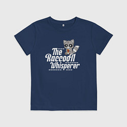 Футболка хлопковая детская Заклинатель енотов, цвет: тёмно-синий