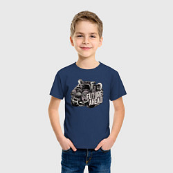 Футболка хлопковая детская Future ahead - steam punk, цвет: тёмно-синий — фото 2
