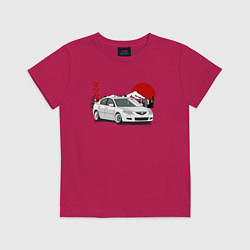 Футболка хлопковая детская Mazda 3 bk JDM Retro, цвет: маджента