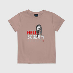 Футболка хлопковая детская Hellscream Academy, цвет: пыльно-розовый