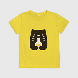 Футболка хлопковая детская Котик - Химик, цвет: желтый