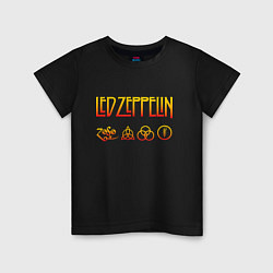 Футболка хлопковая детская Led Zeppelin - logotype, цвет: черный