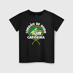 Футболка хлопковая детская Capoeira - Cordao de ouro flag of Brazil, цвет: черный