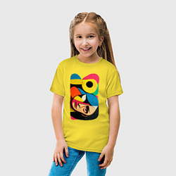 Футболка хлопковая детская Поп-арт в стиле Пабло Пикассо, цвет: желтый — фото 2
