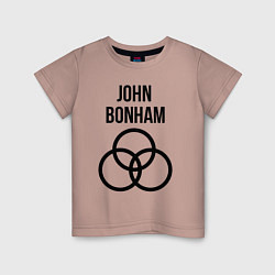 Футболка хлопковая детская John Bonham - Led Zeppelin - legend, цвет: пыльно-розовый