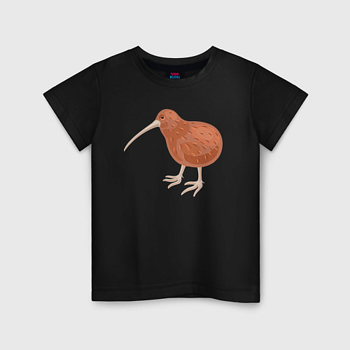 Детская футболка Птица киви / Черный – фото 1