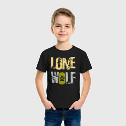 Футболка хлопковая детская Lone Wolf - одинокий волк, цвет: черный — фото 2