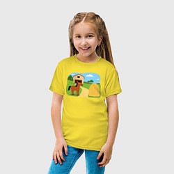 Футболка хлопковая детская Лошадка на ферме, цвет: желтый — фото 2