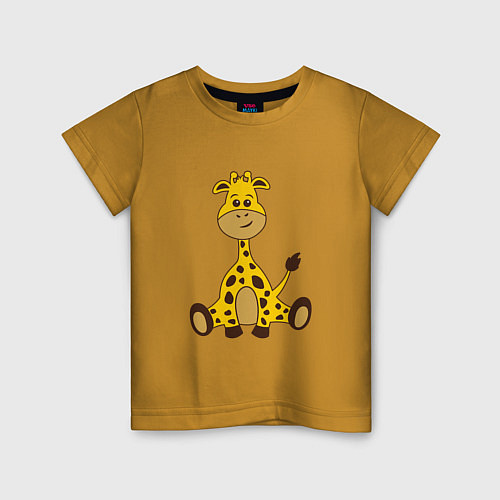Детская футболка Детёныш жирафа / Горчичный – фото 1