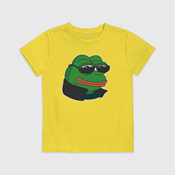 Футболка хлопковая детская Лягушонок Пепе крутой, цвет: желтый