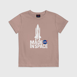 Футболка хлопковая детская Nasa - made in space, цвет: пыльно-розовый