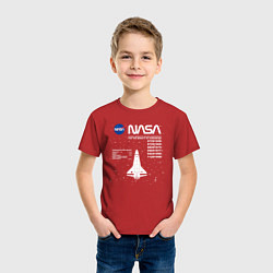 Футболка хлопковая детская Nasa ракета, цвет: красный — фото 2