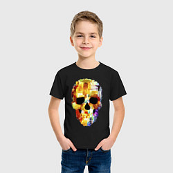 Футболка хлопковая детская Color skull - sketch, цвет: черный — фото 2
