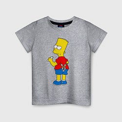 Футболка хлопковая детская Хулиган Барт Симпсон, цвет: меланж