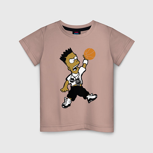 Детская футболка Bart Jordan Simpson / Пыльно-розовый – фото 1