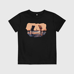 Футболка хлопковая детская Закат в Питере, цвет: черный