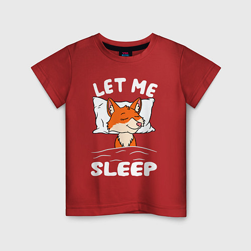 Детская футболка Дай мне поспать - лисичка / Красный – фото 1