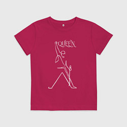 Футболка хлопковая детская Queen- Фредди и микрофон, цвет: маджента