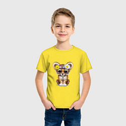 Футболка хлопковая детская Мир - Тигр, цвет: желтый — фото 2