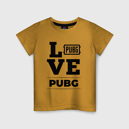 Детская футболка PUBG love classic / Горчичный – фото 1