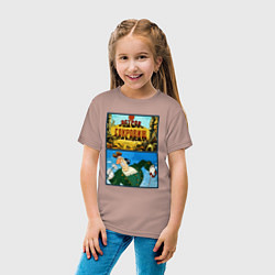 Футболка хлопковая детская Остров сокровищ - доктор Ливси, цвет: пыльно-розовый — фото 2