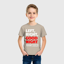 Футболка хлопковая детская Left righte good night, цвет: миндальный — фото 2