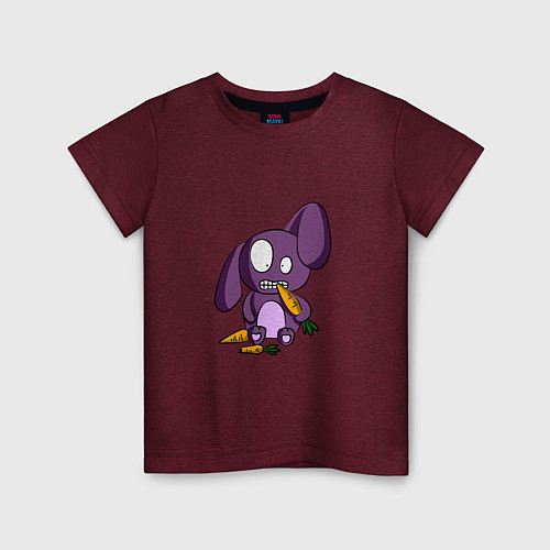 Детская футболка Hungry Rabbit / Меланж-бордовый – фото 1